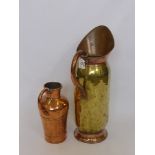 A Copper and Brass Water Pitcher, No. 5012, approx 58 cms high together with a copper jug approx