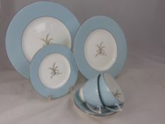 A Royal Balmoral Porcelain Tea Set, comprising two sandwich plates, twelve tea plates, eleven tea