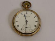A Thomas Russell & Son Liverpool Gold Plated Pocket Watch.  The pocket watch having a ten jewel