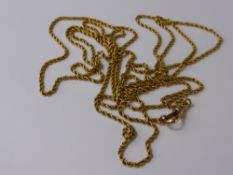 An Edwardian 15 ct Gold Muff Chain, approx 28.8 gms.