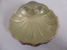 A Silver Scallop Butter Dish, Chester hallmark, dated 1922/23 with the original glass liner.