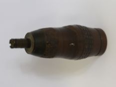 A 19th Century Bronze and Brass 'Fuse Grenade' Mortar (inert), 3 inches dia., 7 inches high and