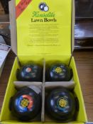 A Set of Lawn Bowling Balls including Hensell & Sons.