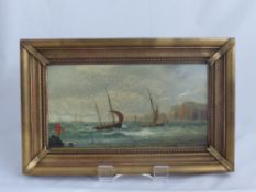 Adolphus Knell, Oil on Board depicting a Marine scene, signed to bottom right.