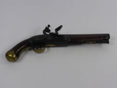 An Antique 16 Bore Light Dragoon Troopers Flint Lock Holster Pistol, circa 1810, manufacturer