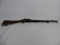 An Antique Two Band Snider-Enfield Military Rifle,  tower lock VR and crown, Enfield 1868,
