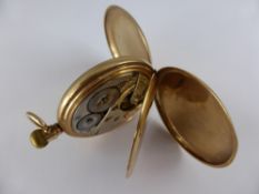 A Gentleman's 9 ct Gold Full Hunter Pocket Watch by Stayte, the watch having white enamel face