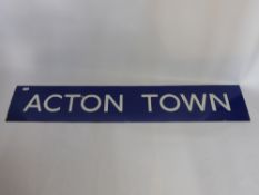 A London Underground Enamel Sign, depicting 'Acton Town'.