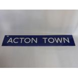 A London Underground Enamel Sign, depicting 'Acton Town'.