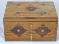 A Mahogany Stationery Box, the lid has a brass plaque reading "Eliza Allen 1825" together with a