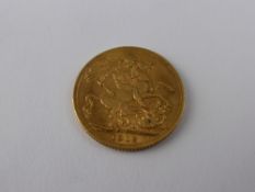A George V Full Gold Sovereign dated 1913.