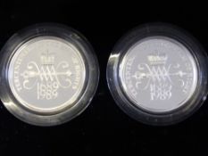 Miscellaneous Solid Silver Proof Coins, including 1989 £2.00 Coin Set, 1990 5 p Double Coin Set,