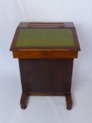 A Victorian Mahogany Davenport Desk with green leather top, six pigeon holes, approx 56 x 53.5 x