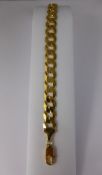 A Lady's 9ct Hallmarked Yellow Gold Curb Link Bracelet, approx 21 gms