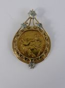 A George V Gold Sovereign, dd 1911 in gold metal mount, total approx wt 6.7 gms.