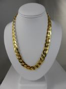 A Gentleman's 9ct Hallmarked Yellow Gold Curb Link Neck Chain, approx 63 gms