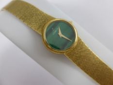 A Vintage Lady's 18 ct Yellow Gold and Malachite Corum Bracelet Watch, the watch having a