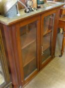 A Wooden Glass Fronted Display Cabinet, two shelves, approx 98 x 93 x 36 cms.
