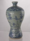 An Antique Chinese Blue and White Cargo Ware Double Gourd Vase, with bird and floral design,