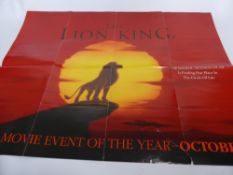 Film Posters – 5 Original Disney Movie Quads 40”x30” (Folded) comprising: The Lion King (1994),