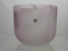 A Continental Rose Pink Dartington Glass bowl, approx 13 cms high.