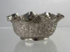 Antique Silver Caviar Bowl, having fluted edges with scroll design to side and fish scales to