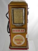 A Wooden Hand Made Miniature "Shell" Regular Petrol Tank, marked "U.K. Sculptures all Handmade" to