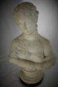 A Circa 19th Century White Marble Bust of 'Clyte', approx 51 cms.
