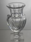 A Baccarat Glass Urn Vase, a reproduction of an earlier design, stamped Musee des Cristalleries de