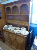 A Pine Dresser with four spice drawers above and three below with cupboards beneath, approx 116 x