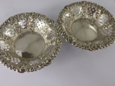 A Pair of Silver Bon Bon Dishes, Birmingham hallmark, mm C.H dated 1905, approx 90 gms.