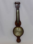 An Inlaid Mercury Banjo Barometer, approx 26 x 99 cms.