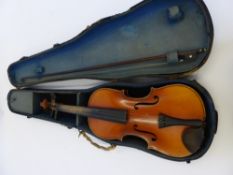 Two Vintage Violins, in the original cases, restoration required, no labels.