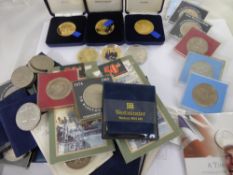 A Collection of Miscellaneous GB Crowns and Proofs, including Compton Woodhouse gold plated Battle