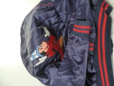 A Vintage American Purple Disney Baseball Jacket, L.P. design by Mary Bassel, size 42L.