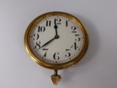 A 1920's Period Motor Car Dashboard Time Piece, Swiss Movement 30 hr, with brass bezel and Arabic
