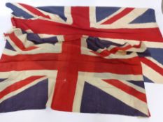 Two Vintage Union Jack Flags, one linen and the other cotton. (2)