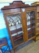 A Mahogany Edwardian Display Cabinet, astral glazed supported on straight legs with decorative inlay