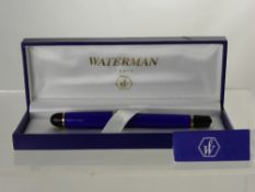 A Cobalt Blue Waterman Ball Point Pen, in the original box.