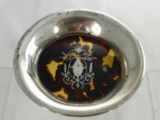 A Silver and Tortoiseshell Pin Dish, London hallmark, dated 1907.