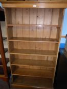 A Pine Book Case with five shelves.