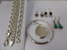 A Collection of Miscellaneous Silver Jewellery, including three ladies link bracelets stamped 925, a