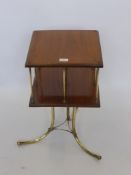 A Victorian Mahogany and Brass Revolving Book Case, the book case having brass rod divisions on