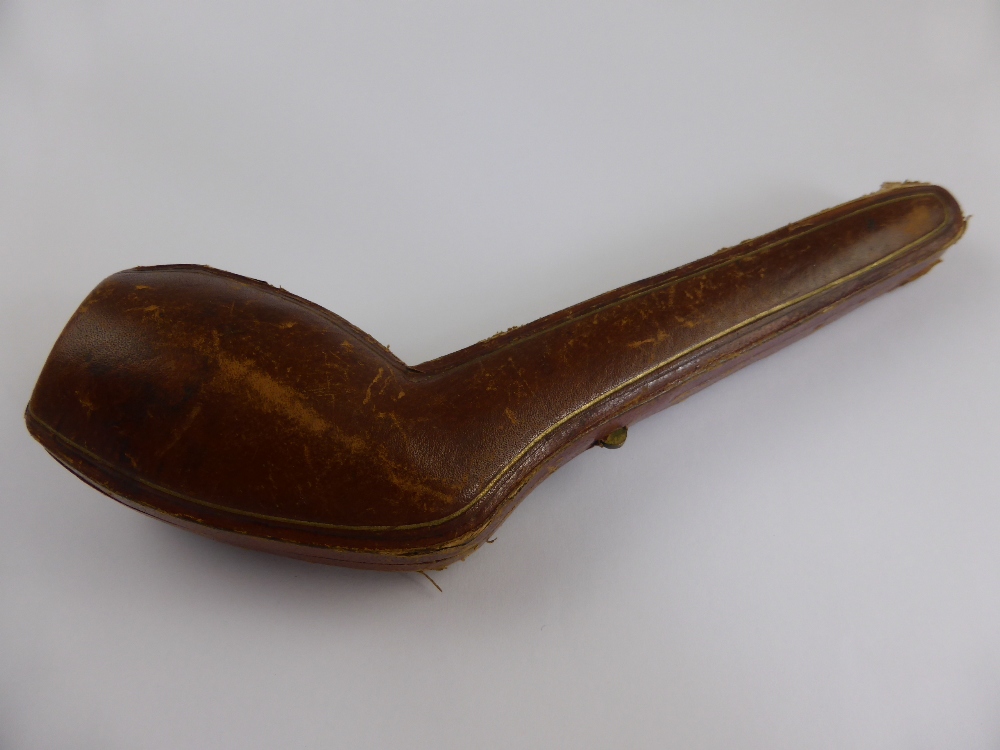 An Antique Meerschaum and Amber Pipe with silver collar in original box. - Image 2 of 2