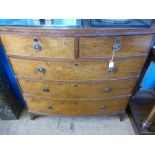 A Mahogany Veneer Chest of Drawers, with two short and three graduated long drawers, on bracket