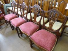 Eight Reproduction Shield Back Dining Chairs made by Rackstraw.