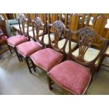 Eight Reproduction Shield Back Dining Chairs made by Rackstraw.