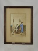 A 19th Century Watercolour, depicting a couple sharing a joke, signed bottom right Pramaggie (?),