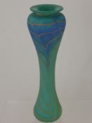 A Green Opaque Decorative Studio Glass Vase, approx 34 cms high, together with an opaque glass