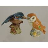 A Beswick Figure of an Owl, No. 2026 and Kingfisher N. 2371. (2)